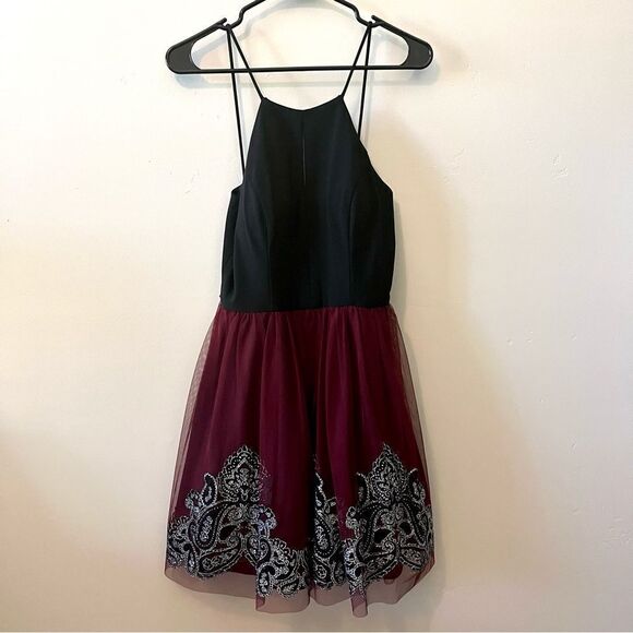 BLONDIE NITES Fit and Flare Mini Dress with Tool Bottom Size 7 - Picture 1 of 6